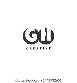 Initial GH company creative label trendy idea brand
