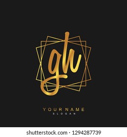 Initial GH handwriting logo vector