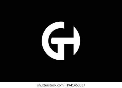 Initial GH HG modern monogram and elegant logo design, Professional Letters Vector Icon Logo on black background.