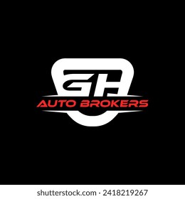 Initial GH Letter Auto Brokers logo design