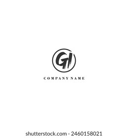 Initial GI brush logo company trend identity