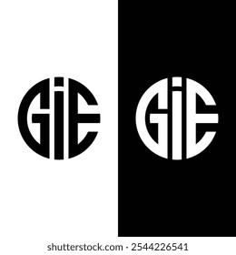 Logotipo inicial de la letra del círculo de GIE con la Plantilla moderna creativa del Vector de la tipografía del negocio