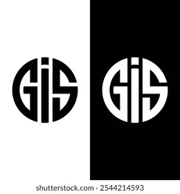 Logotipo inicial da letra GIS com modelo de vetor da tipografia empresarial moderna criativa