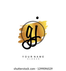 Initial GJ handwriting logo vector