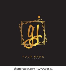 Initial GJ handwriting logo vector