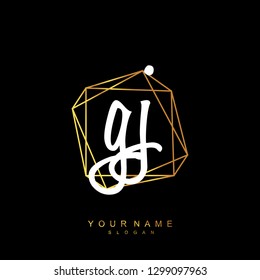 Initial GJ handwriting logo vector