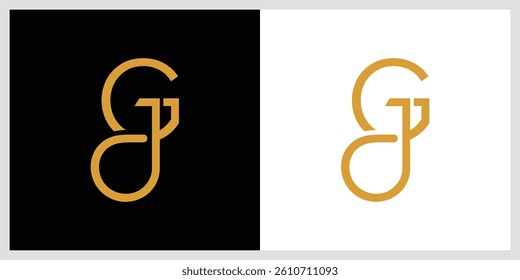 Initial GJ or JG  Logo Design Vector
