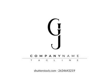 Initial GJ Logo Design Vector. Elegant Monogram Logo Design with Decorative Elements and Typography