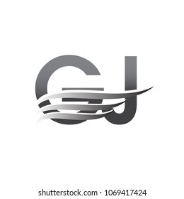 Initial GJ wing logo, grey color vector logotype, logo for company name business and company identity.
