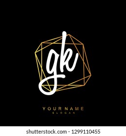 Initial GK handwriting logo vector