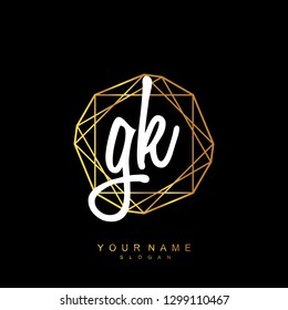 Initial GK handwriting logo vector