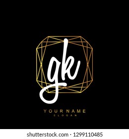 Initial GK handwriting logo vector