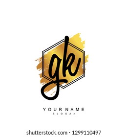 Initial GK handwriting logo vector