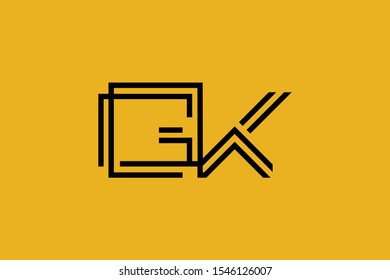 Initial GK KG modern monogram and elegant logo design, Professional Letters Vector Icon Logo on background.