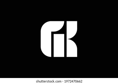 Initial GK KG modern monogram and elegant logo design, Professional Letters Vector Icon Logo on black background.