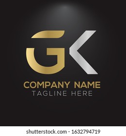 Initial GK Letter Linked Logo. GK Creative Letter Logo Design vector Template