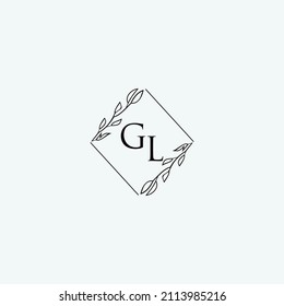 Initial GL beauty elegant logo design floral template illustration