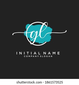 Monograma inicial de belleza GL y diseño elegante de logotipo, logotipo de escritura a mano de firma inicial, boda, moda, floral y botánica con plantilla creativa.