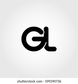 initial gl black business logo