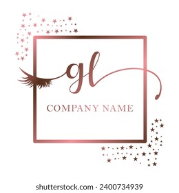 Initial GL calligraphy company eye and eyelash handwriting