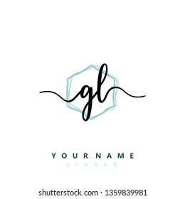 Initial GL handwriting logo