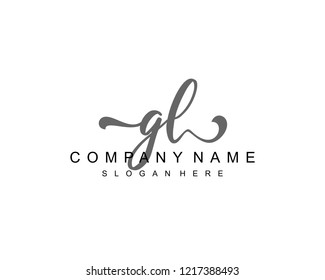 Initial GL handwriting logo vector