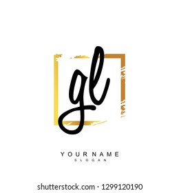 Initial GL handwriting logo vector