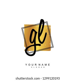 Initial GL handwriting logo vector