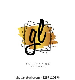 Initial GL handwriting logo vector