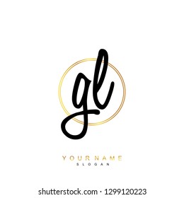 Initial GL handwriting logo vector