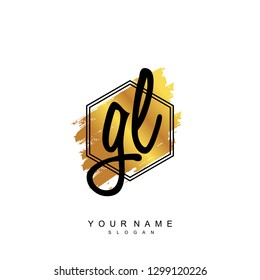 Initial GL handwriting logo vector