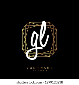 Initial GL handwriting logo vector