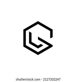 initial GL Letter Logo Design polygon Monogram Icon Vector Template
