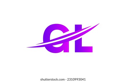 Initial GL letter Logo With Swoosh Design Graphic Vector Template for Business and Company Identity.