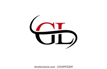 Initial GL letter Logo With Swoosh Design Graphic Vector Template for Business and Company Identity.