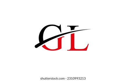 Initial GL letter Logo With Swoosh Design Graphic Vector Template for Business and Company Identity.