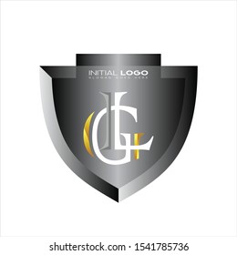 Initial GL, LG letter logo shield 