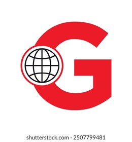 Initial global Logo combine with letter G vector template