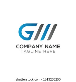 Initial GM or GW Letter Linked Logo. GM or GW letter Type Logo Design vector Template