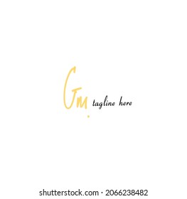 Initial Gm handwriting logo template vector