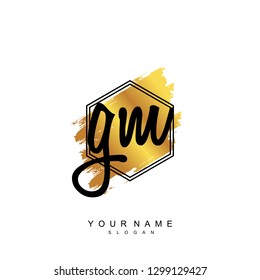 Initial GM handwriting logo vector