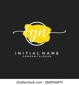 Initial GN beauty monogram and elegant logo design, handwriting logo of initial signature, wedding, fashion, floral and botanical with creative template.