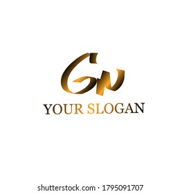 Initial GN handwriting logo template vector