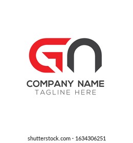 Initial GN Letter Linked Logo. GN Creative Letter Logo Design vector Template