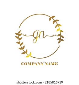 initial GN logo vector handwriting signature Elegant branding art
