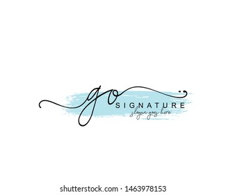 Initial GO beauty monogram and elegant logo design, handwriting logo of initial signature, wedding, fashion, floral and botanical with creative template.