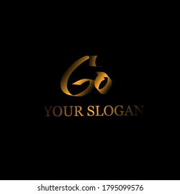 Initial GO handwriting logo template vector