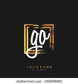 Initial GO handwriting logo vector