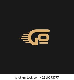 Logotipo inicial de la letra GO vinculada. Plantilla vectorial de diseño de logotipo de tipo de letra GO. Icono de IR rápido
