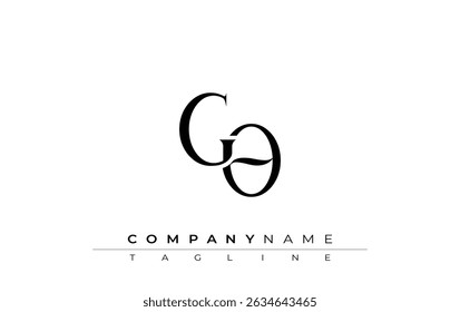 Initial GO Logo Design Vector. Elegant Monogram Logo Design with Decorative Elements and Typography